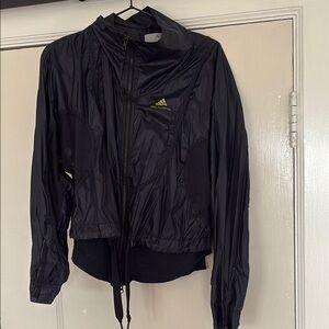 Adidas Stella McCartney Navy Utility Jacket with High Collar and Elastic Waist
